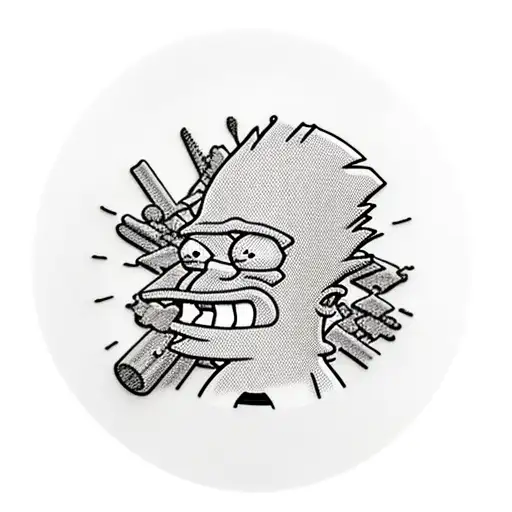 beavis, butthead, k8ng of the hill, bobs burger and simpsons last supper tattoo design idea