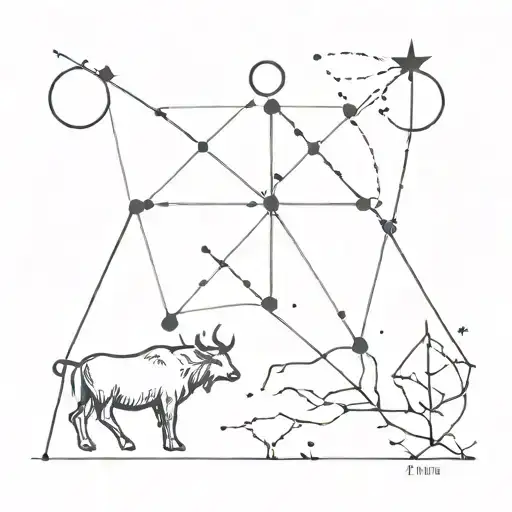 libra protecting leo and taurus constellation tattoo design idea