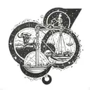 libra protecting leo and taurus constellation tattoo design idea