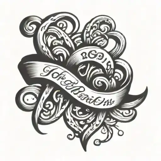 A tattoo of two intertwined hearts with the date 'February 7th 2001' in a unique script font, symbolizing your 23 years of marriage tattoo design idea