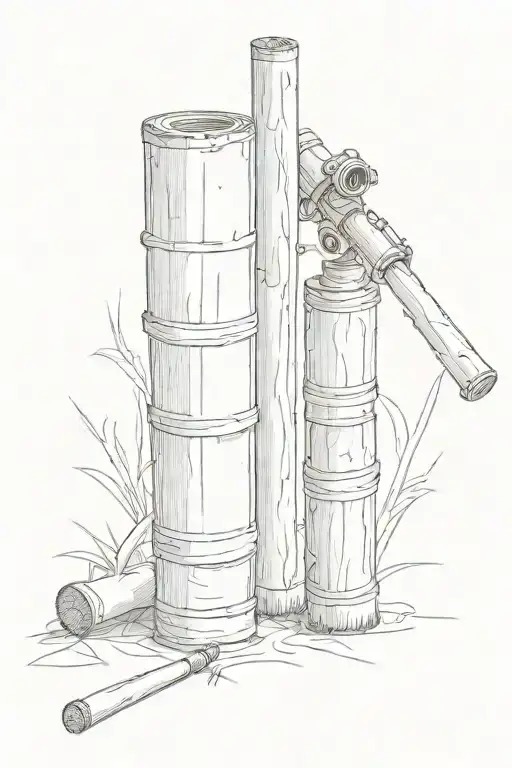 cricket stumps, camera, grandfather, Hudson  tattoo design idea