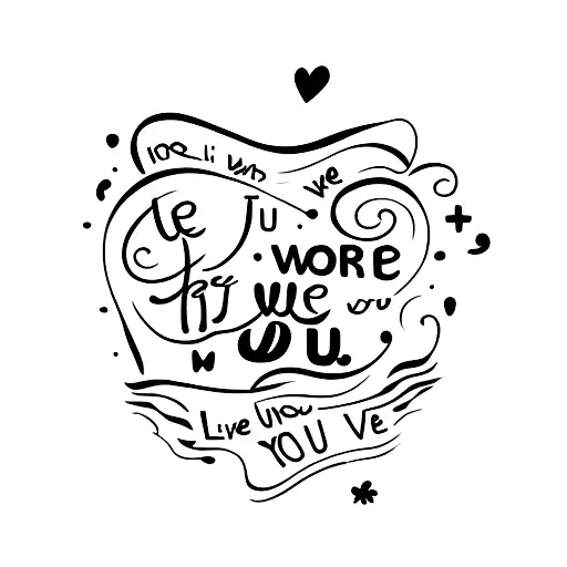 the words I love you, I love you more, i love you most, impossible staked  tattoo design idea