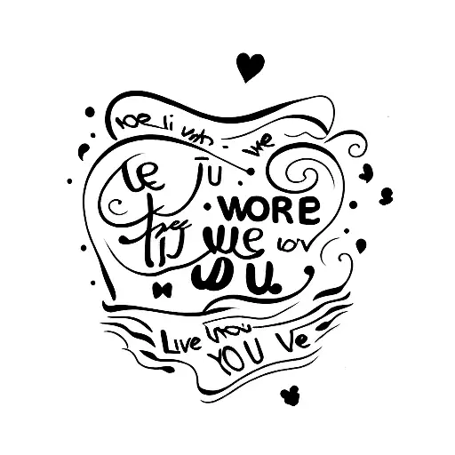 the words I love you, I love you more, i love you most, impossible staked  tattoo design idea