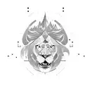 traveller, lion, mountains, speaker, adventure, runner, leader tattoo design idea