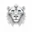 two lions shaped into a heart tattoo design idea