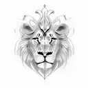 two lions shaped into a heart tattoo design idea