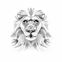 two lions shaped into a heart tattoo design idea