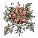 burning bush and broken words  tattoo design idea