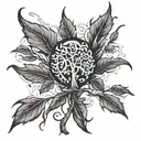 burning bush and broken words  tattoo design idea
