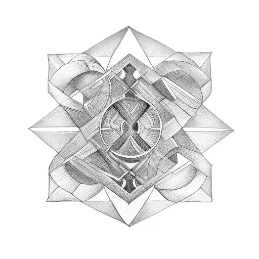 A blackwork tattoo featuring a labyrinth, symbolizing the journey through mental health struggles and finding one's way tattoo design idea