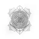 A blackwork tattoo featuring a labyrinth, symbolizing the journey through mental health struggles and finding one's way tattoo design idea