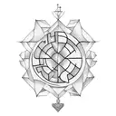 A blackwork tattoo featuring a labyrinth, symbolizing the journey through mental health struggles and finding one's way tattoo design idea