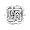 A blackwork tattoo featuring a labyrinth, symbolizing the journey through mental health struggles and finding one's way tattoo design idea