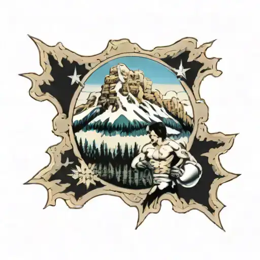 rocky balboa mountain scene tattoo tattoo design idea