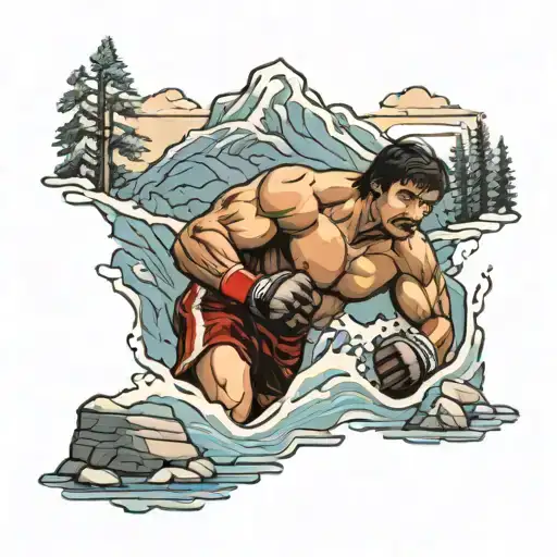 rocky balboa mountain scene  tattoo design idea