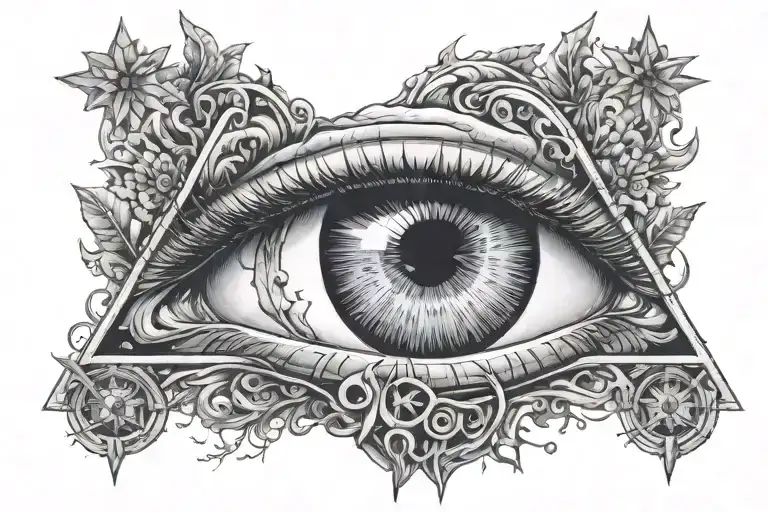 Illuminati Eyes along tattoo design idea