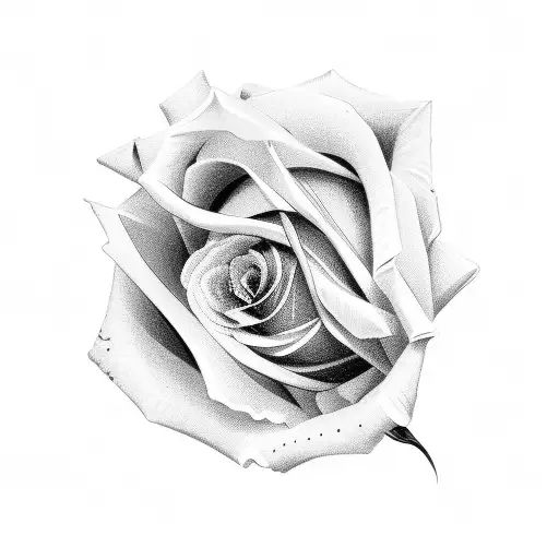 Black rose with cursive name as the stem  tattoo design idea