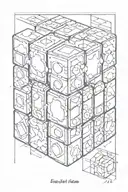 Rubik's cube 1974 American traditional tattoo tattoo design idea