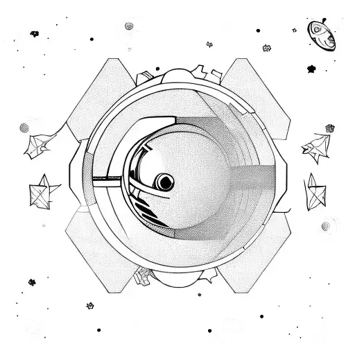 spaceman and card deck tattoo design idea