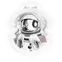spaceman and card deck tattoo design idea