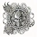 trident vajra sudarshan chakra tattoo design idea