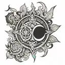 trident vajra sudarshan chakra tattoo design idea