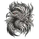 angry  Phoenix on fire  black and grey tattoo tattoo design idea