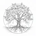 tree of life with half leaves falling tattoo design idea