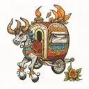 Caravan tattoo design idea