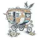 Caravan tattoo design idea