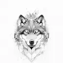 black blue wolf tattoo design idea