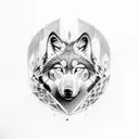 black blue wolf tattoo design idea