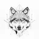 black blue wolf tattoo design idea
