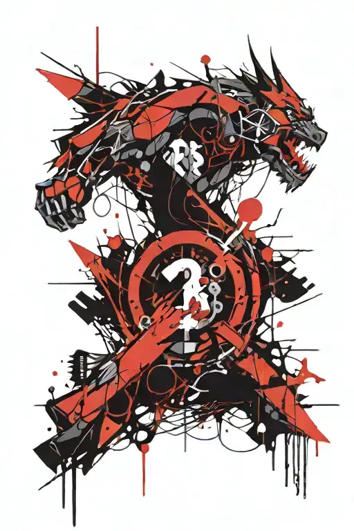 number / date of birth / violent cracked tattoo design idea