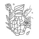 broken wine glass  tattoo design idea