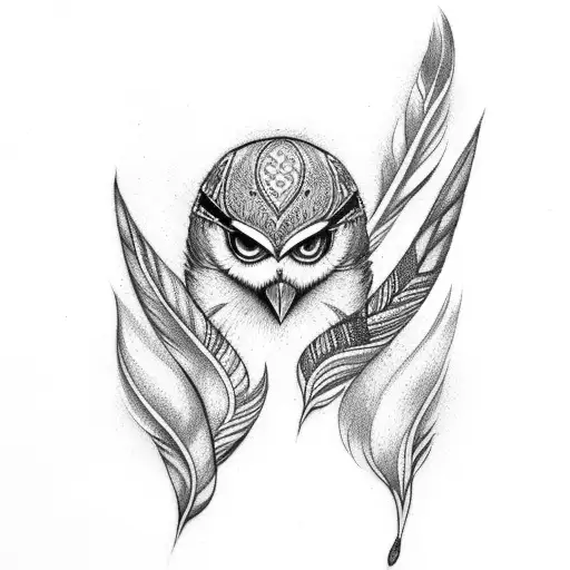 infinity feather birds tattoo design idea