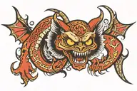 demonic creatures tattoo design idea