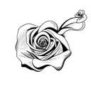 cursive word perfectly imperfect with a rose tattoo design idea