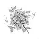 Breaking Benjamin lyrics intertwined with delicate flower vines tattoo design idea