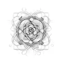 Breaking Benjamin lyrics intertwined with delicate flower vines tattoo design idea