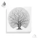 Oak tree with five tattoo design idea