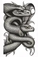 snake wrap around crow  tattoo design idea