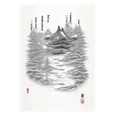 forest with a long bridge tattoo design idea