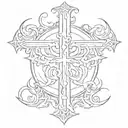 cross Leviathan sigil tattoo design idea