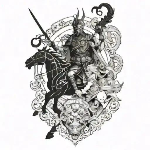 Battle of the Gods Ragnarok tattoo design idea