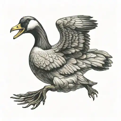 undead goose tattoo design idea
