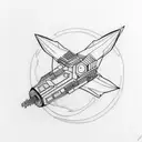 A minimalist tattoo of a spaceship from the movie Interstellar tattoo design idea