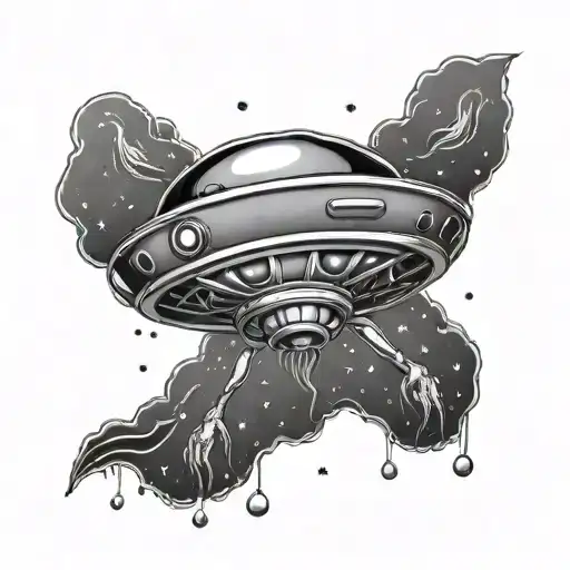 cowI a ufo abducting an alien tattoo design idea