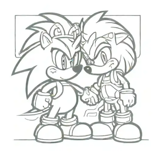 mario x sonic on bed tattoo design idea