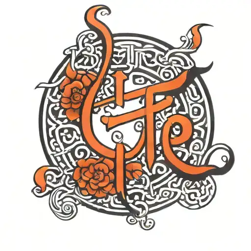 mage of the Chinese symbol for "love" (爱) with keltic symbol of love tattoo design idea